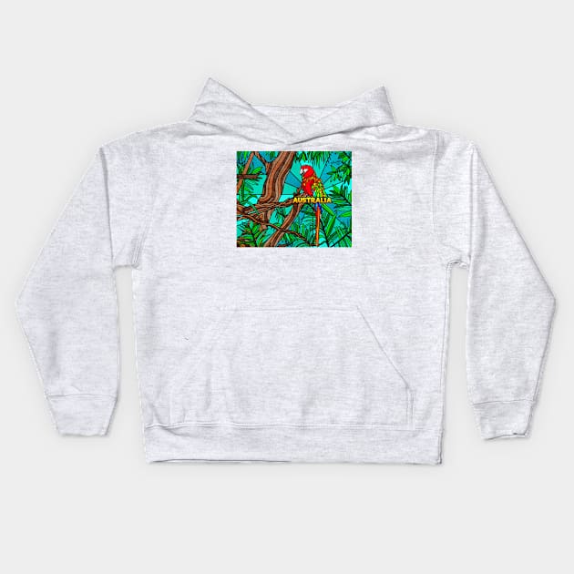 Australia - Wild Parrot Kids Hoodie by Kelly Louise Art